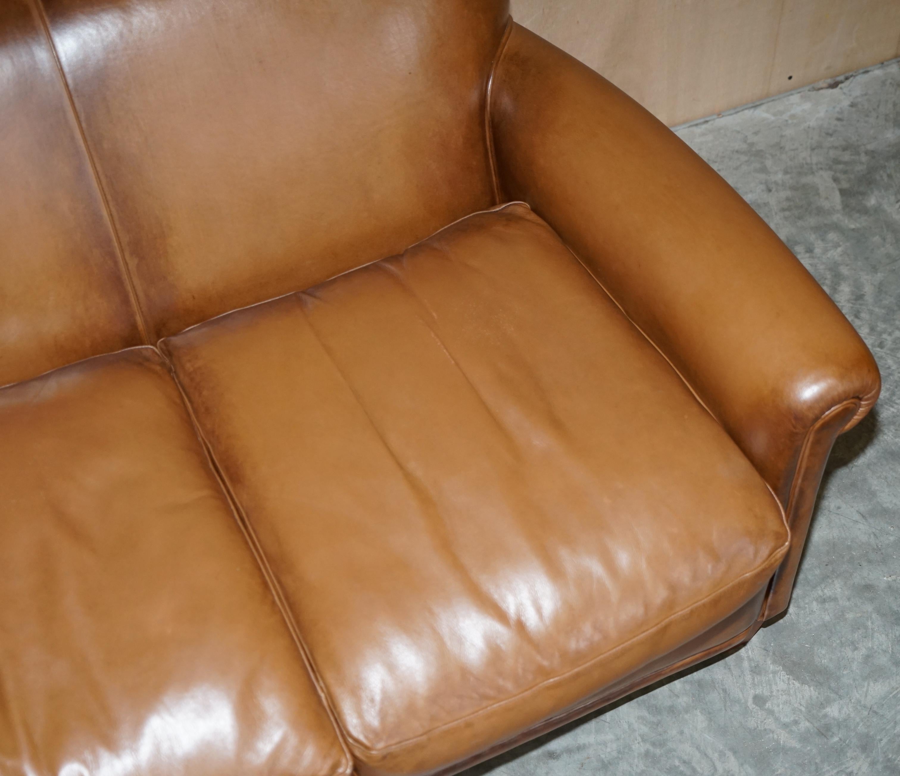 Country Brown Leather Laura Ashley Burlington Sofa Matching Club Armchairs Available