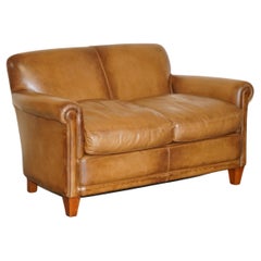Used Brown Leather Laura Ashley Burlington Sofa Matching Club Armchairs Available
