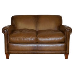Brown Leather Laura Ashley Burlington Sofa Matching Club Armchairs Available
