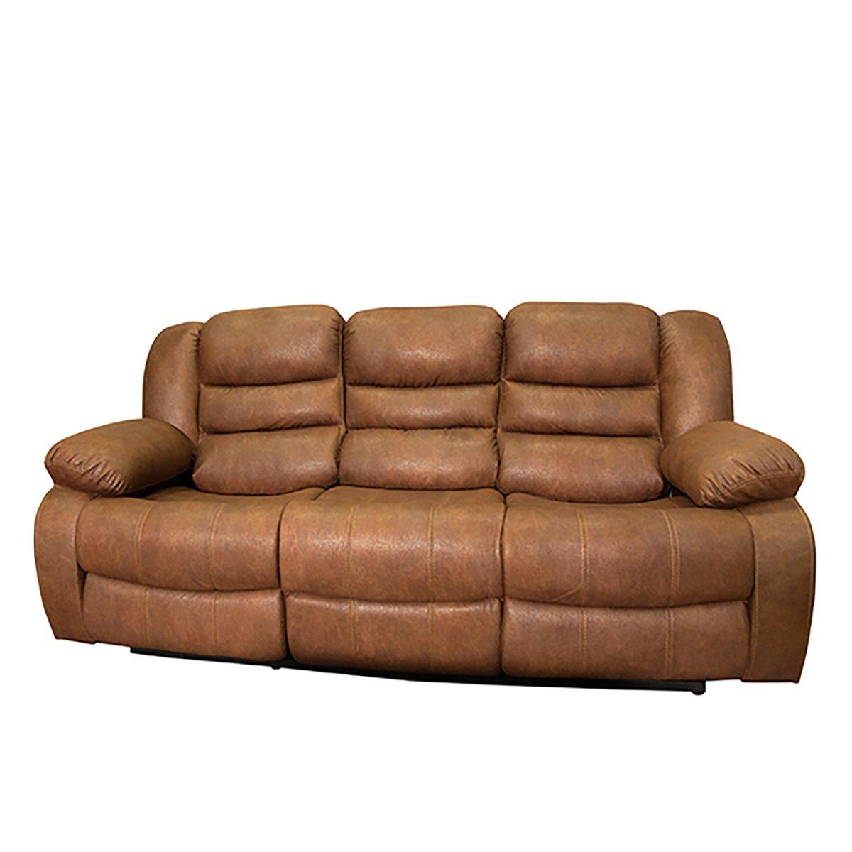 Brown Leather Living Room Set '4 Pieces', 20th Century In Excellent Condition For Sale In London, GB