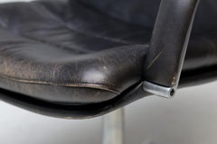 Brown Leather "Mad Men" Armchair Model 384 by Geoffrey Harcourt for Artifort