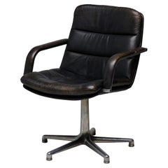 Brown Leather "Mad Men" Armchair Model 384 by Geoffrey Harcourt for Artifort