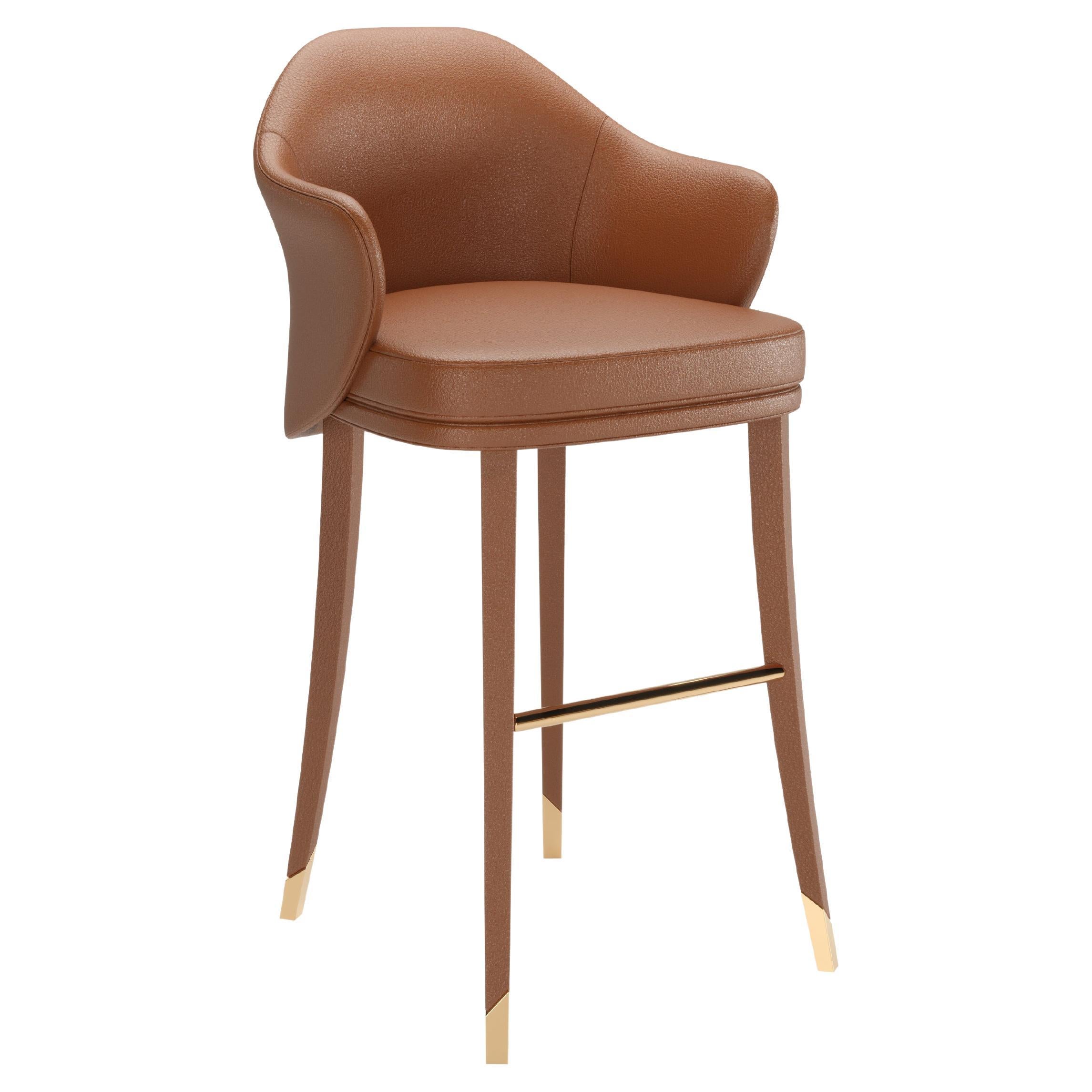 Tabouret de bar The Modernity en cuir Brown