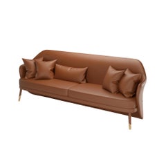 Braunes Leder Modernes Bhutan Sofa