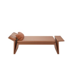 Brown Leather Modern Panama Daybed I