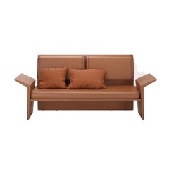Canapé deux places Panama moderne en cuir Brown