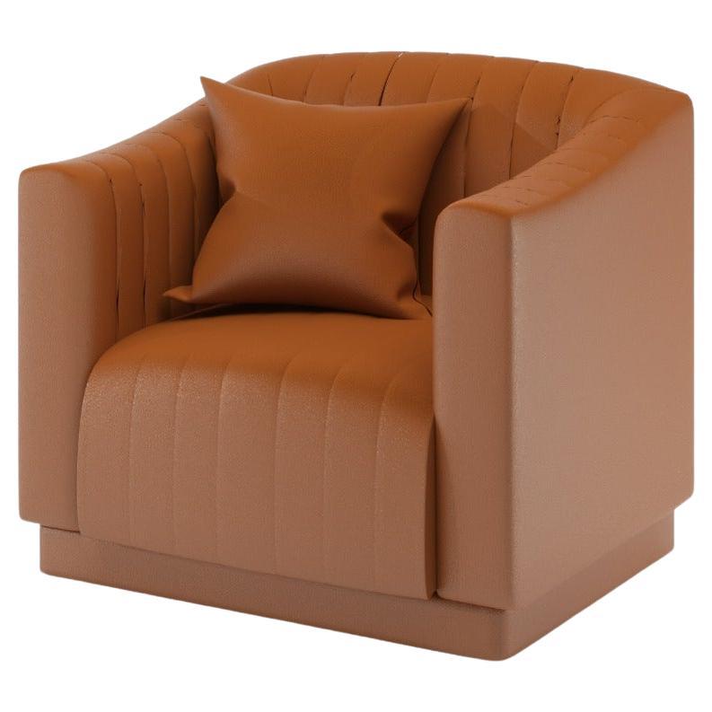 Brown Leather Modern Uphostery Armchair