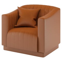 Brown Leather Modern Uphostery Armchair