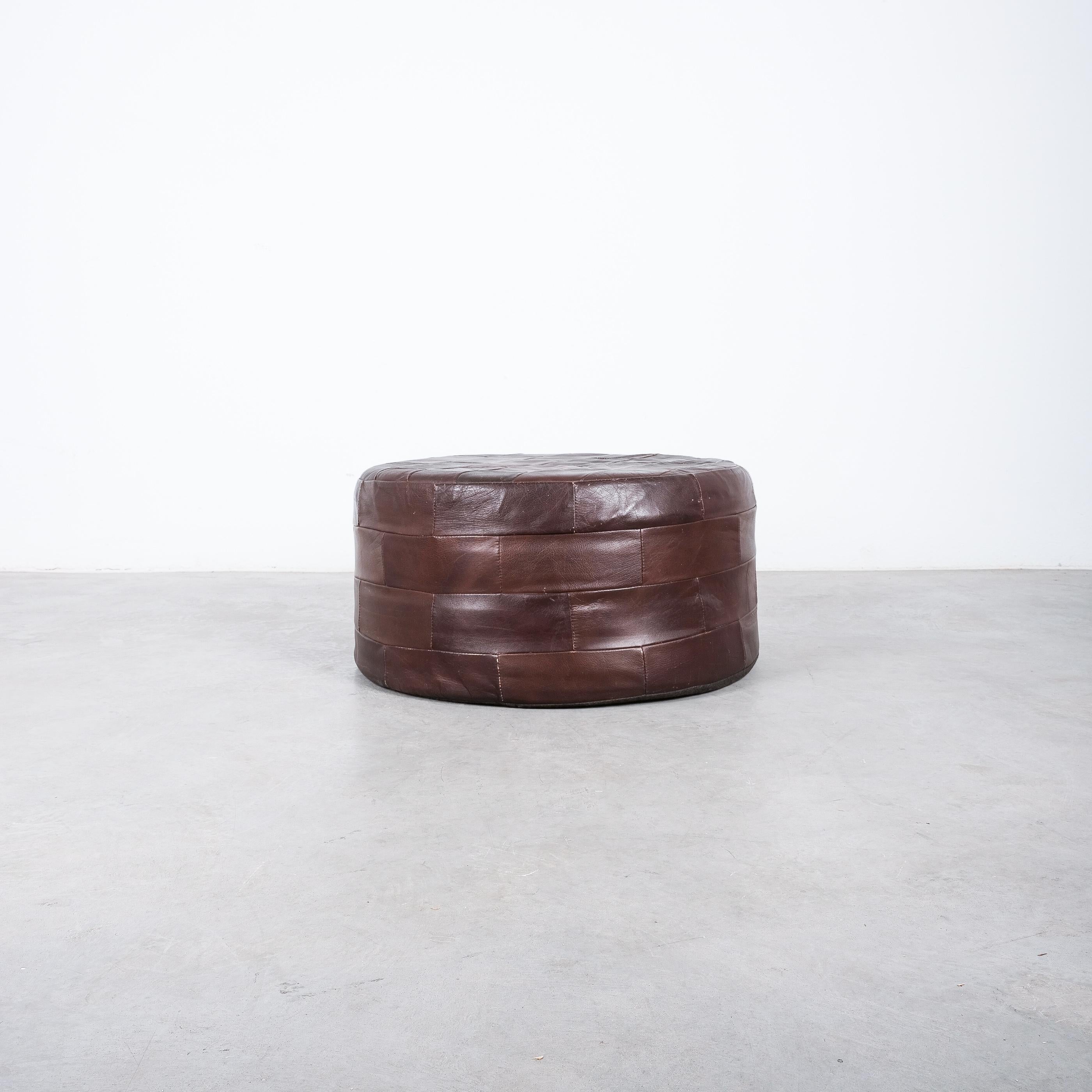 Brown Leather Patchwork Bean Bag or Pouf, 1970 In Good Condition For Sale In Vienna, AT