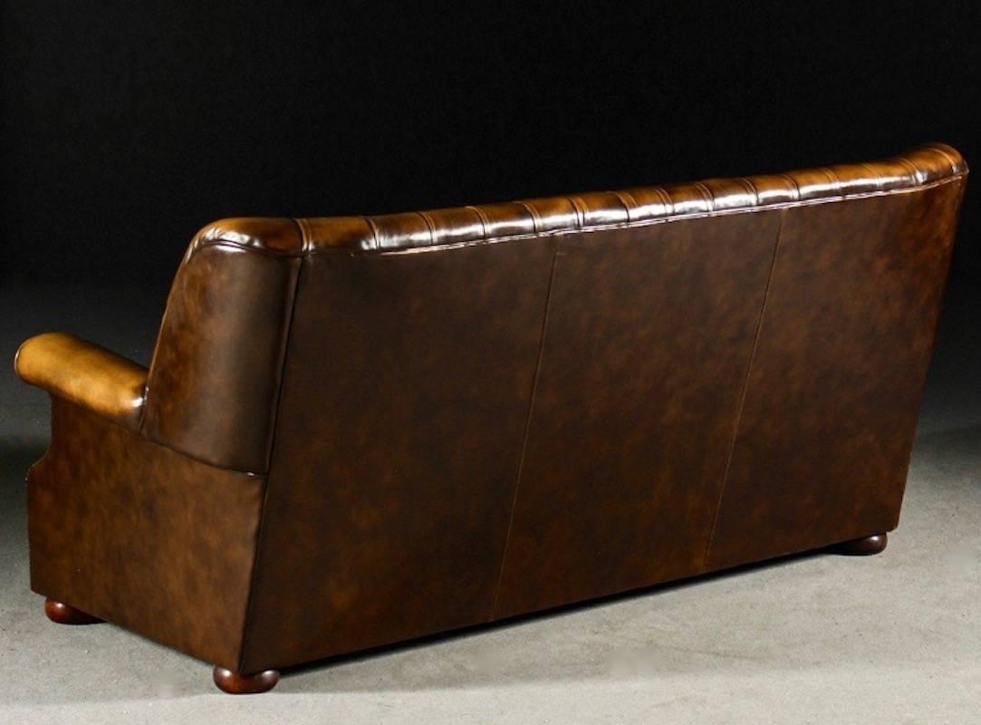 Brown Leather Pegasus Chesterfield Sofa by Art Forma Upholstery Ltd at  1stDibs