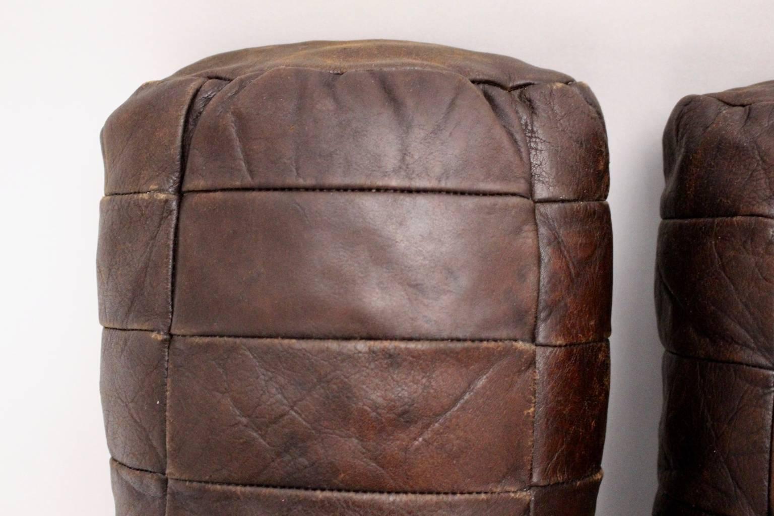 Late 20th Century Brown Leather Pillows by De Sede, Switzerland, 1970s