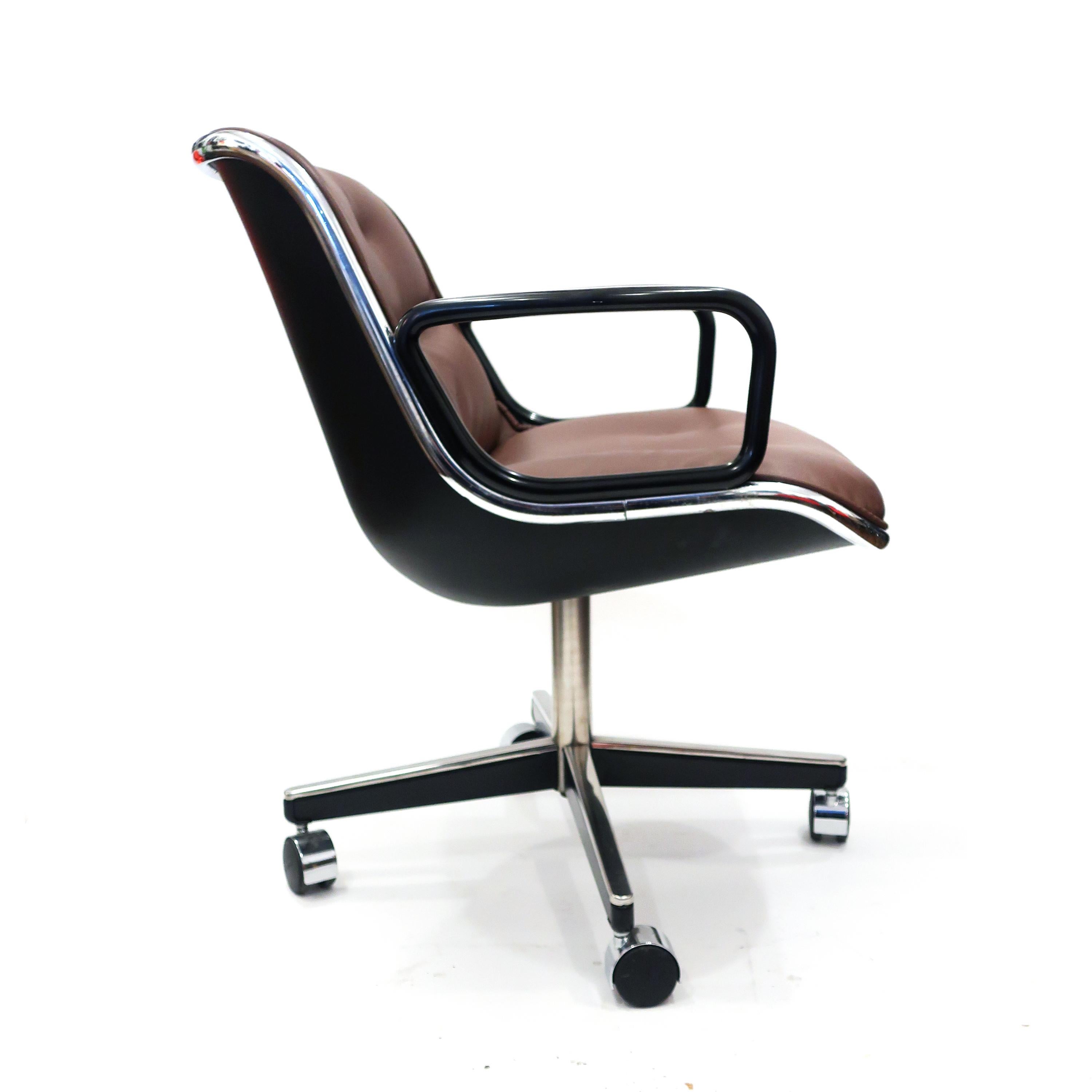 Brown Leather Pollock Executive Armchair by Charles Pollock for Knoll 2