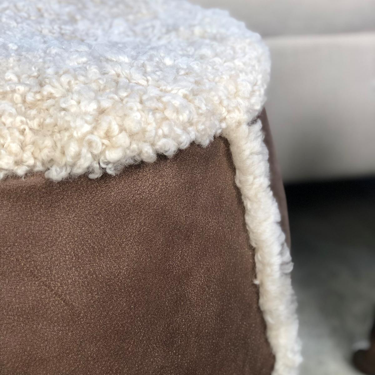 leather foot pouf