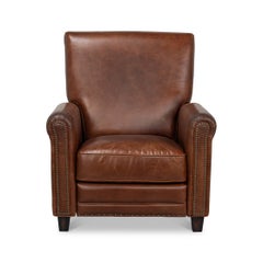Brown Leather Reclining Club Chair