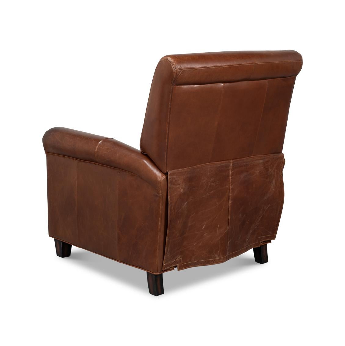 Sillón reclinable de cuero marrón en Nuevo estado para la venta en Westwood, NJ