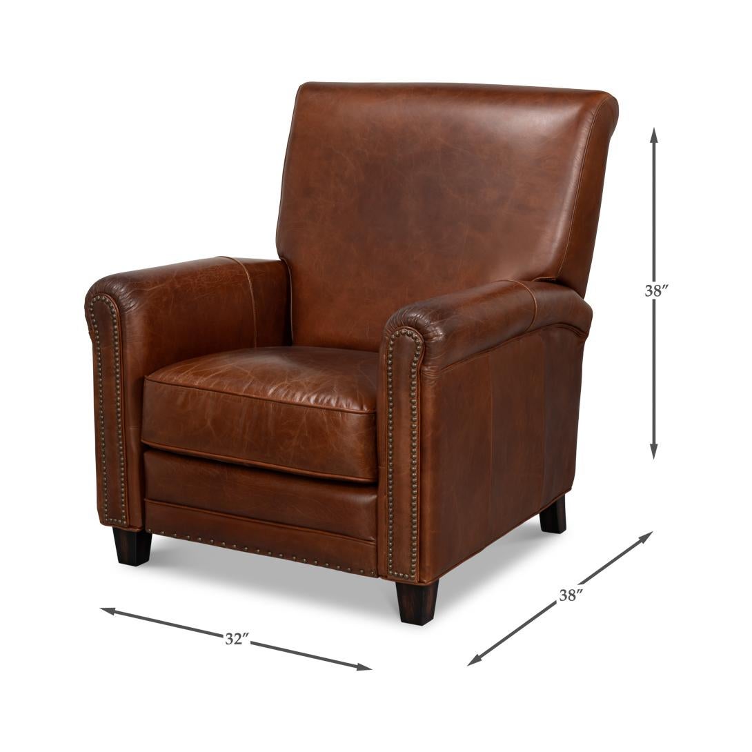 Sillón reclinable de cuero marrón Cuero en venta