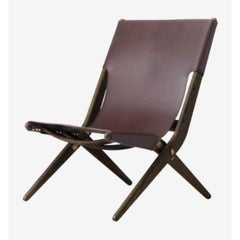Brown Leather Saxe Chair by Lassen