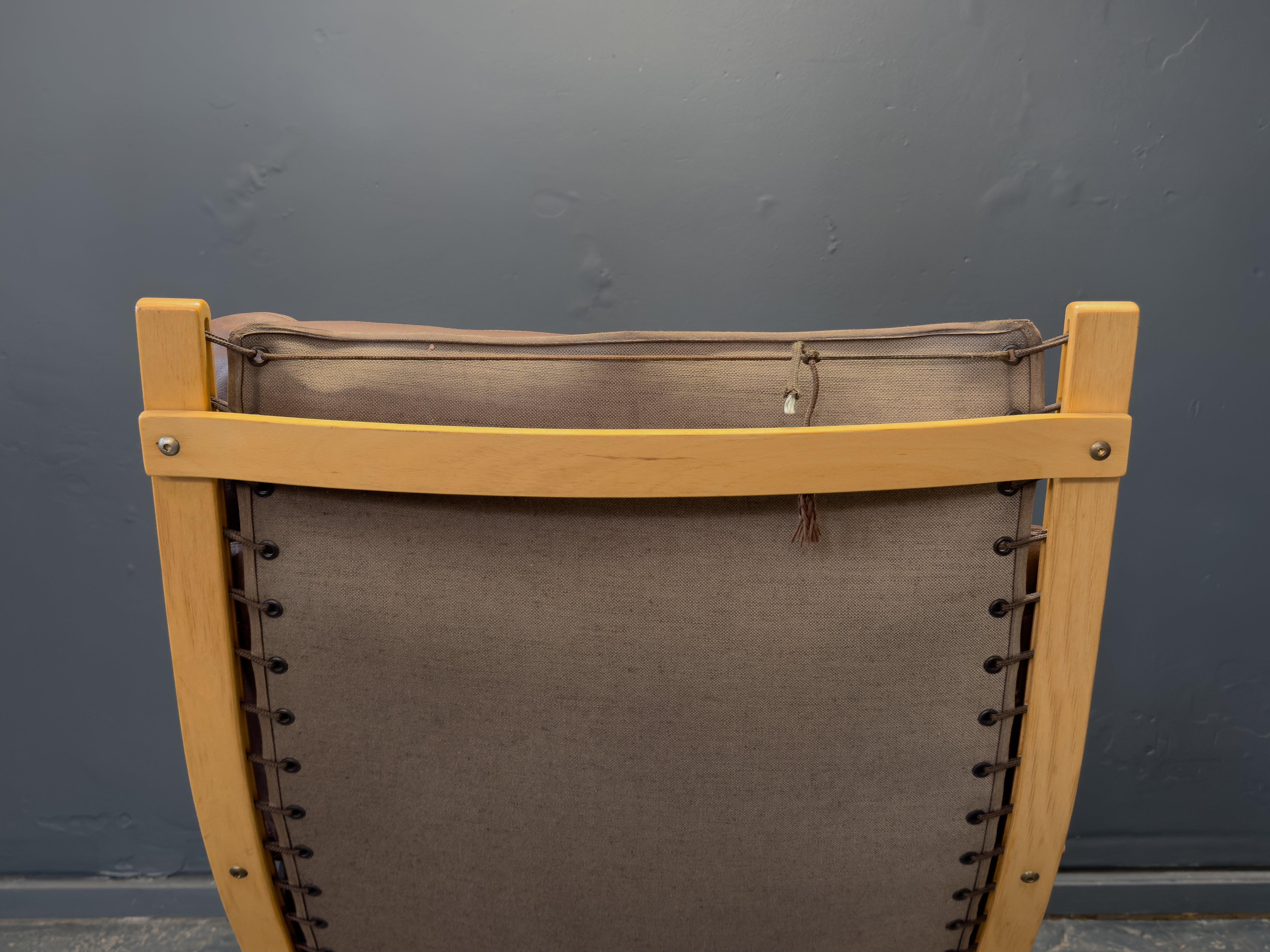 Brown Leather Siesta Chair by Ingmar Relling For Sale 4