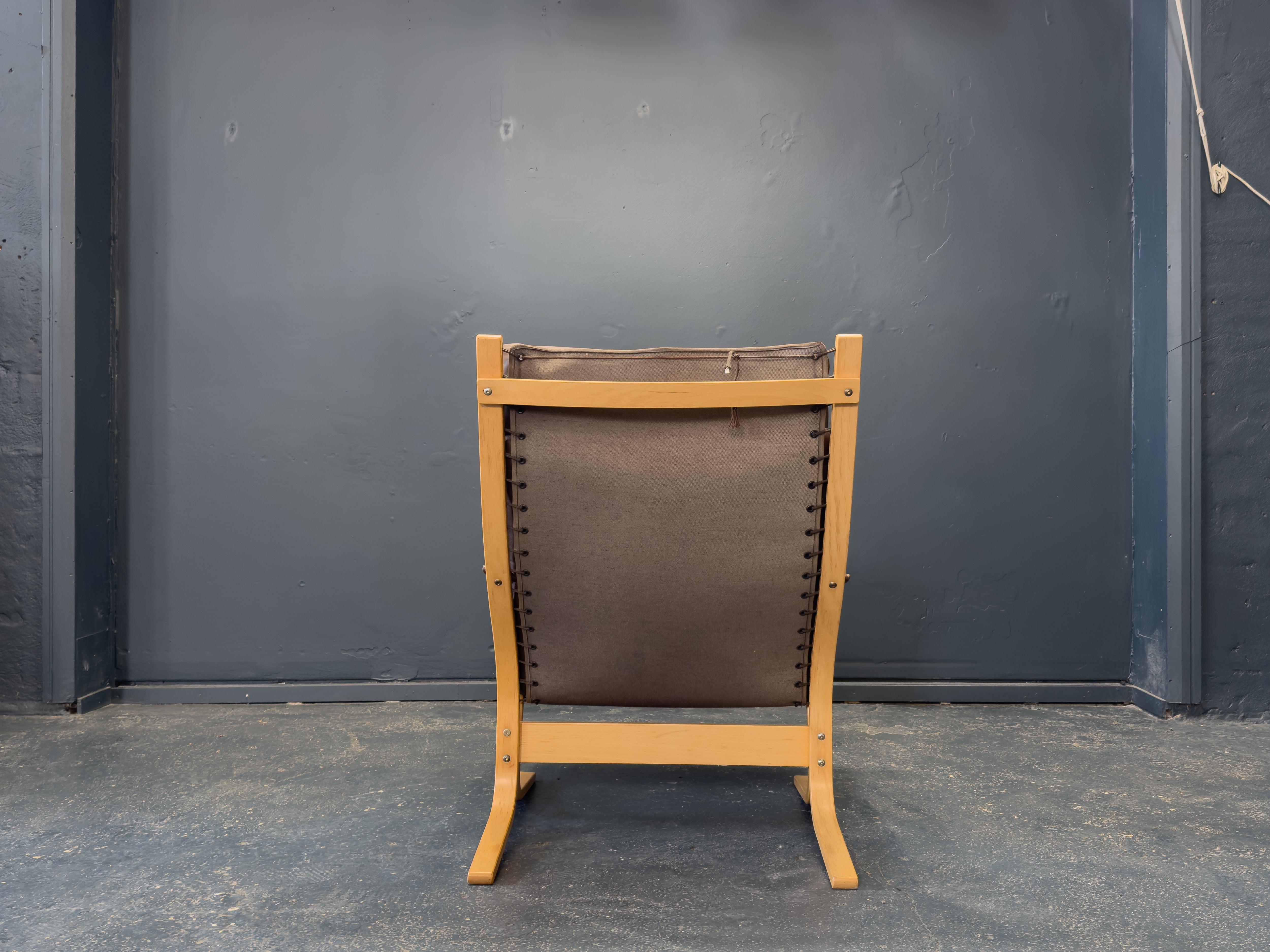 Late 20th Century Brown Leather Siesta Chair by Ingmar Relling For Sale