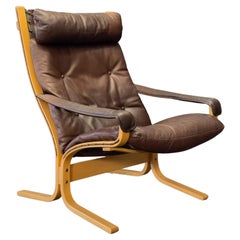 Brown Leather Siesta Chair by Ingmar Relling