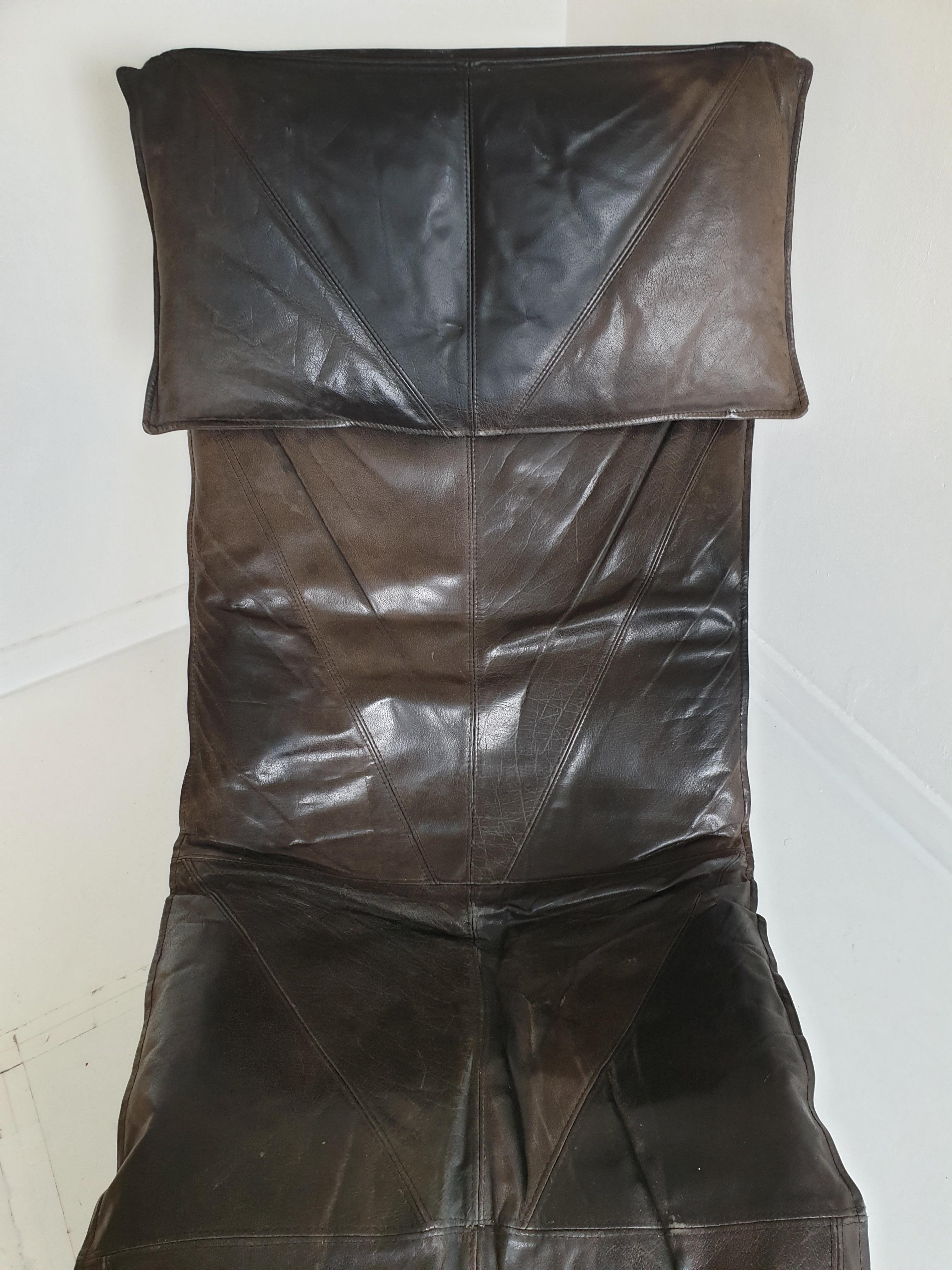 Brown Leather 'Skye' Chaise by Tord Björklund for Ikea, circa 1980 5
