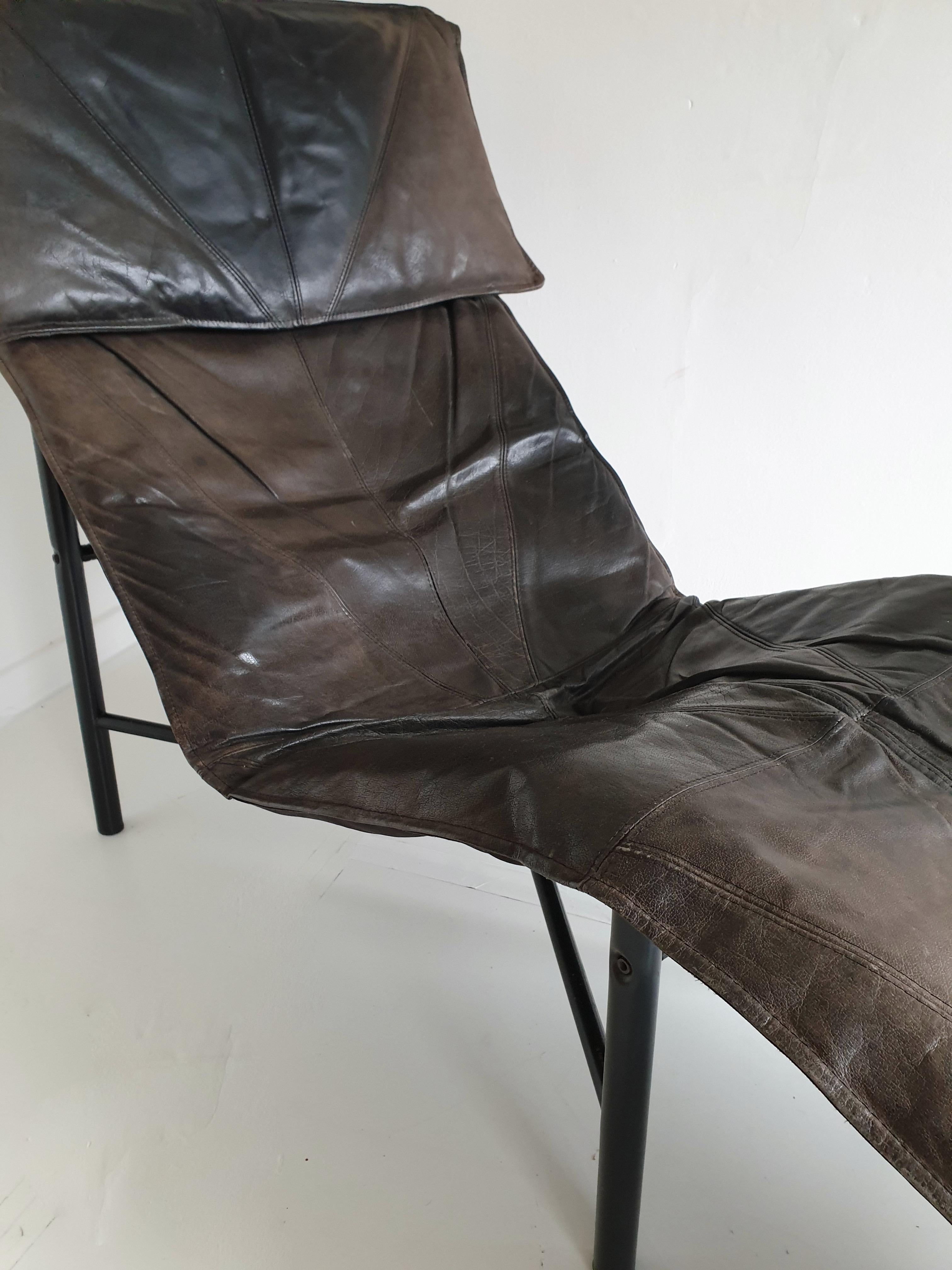 Brown Leather 'Skye' Chaise by Tord Björklund for Ikea, circa 1980 6