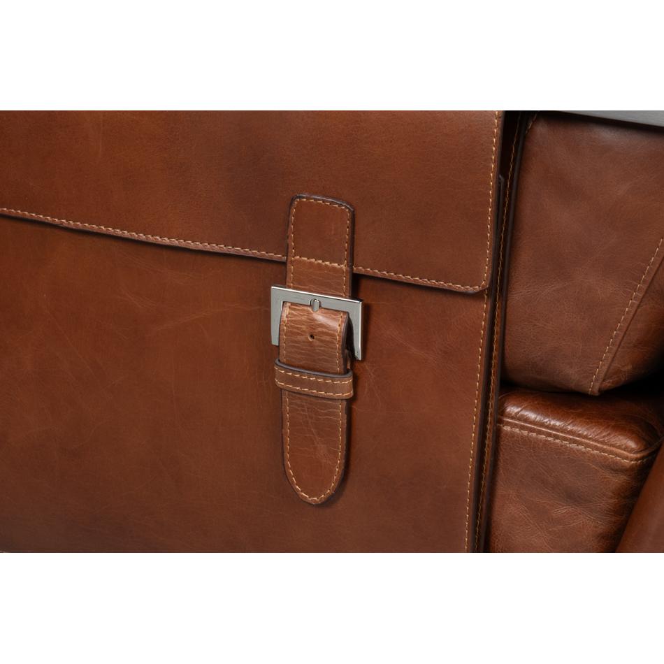 Chaise d'appoint en cuir Brown en vente 2