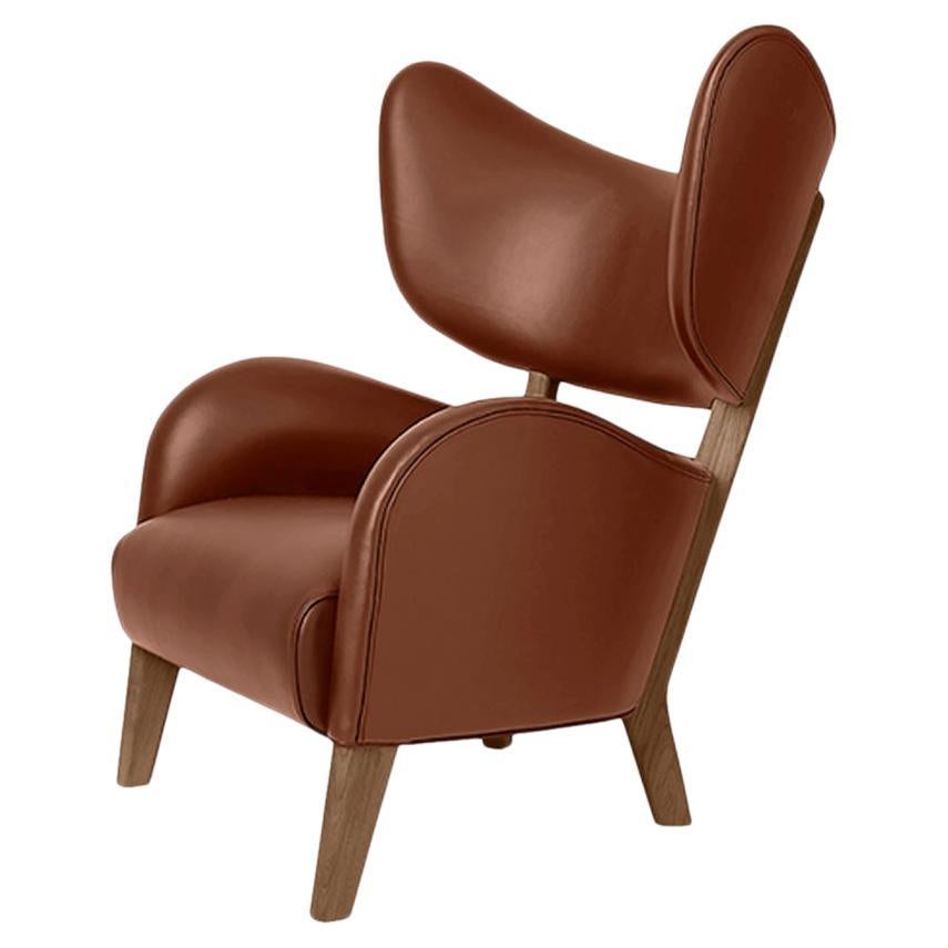 Chaise longue My Own Chair en cuir brun et chêne fumé de Lassen