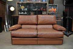 Brown Leather Sofa by Marco Milicich for Baxter Arcon, 1970s