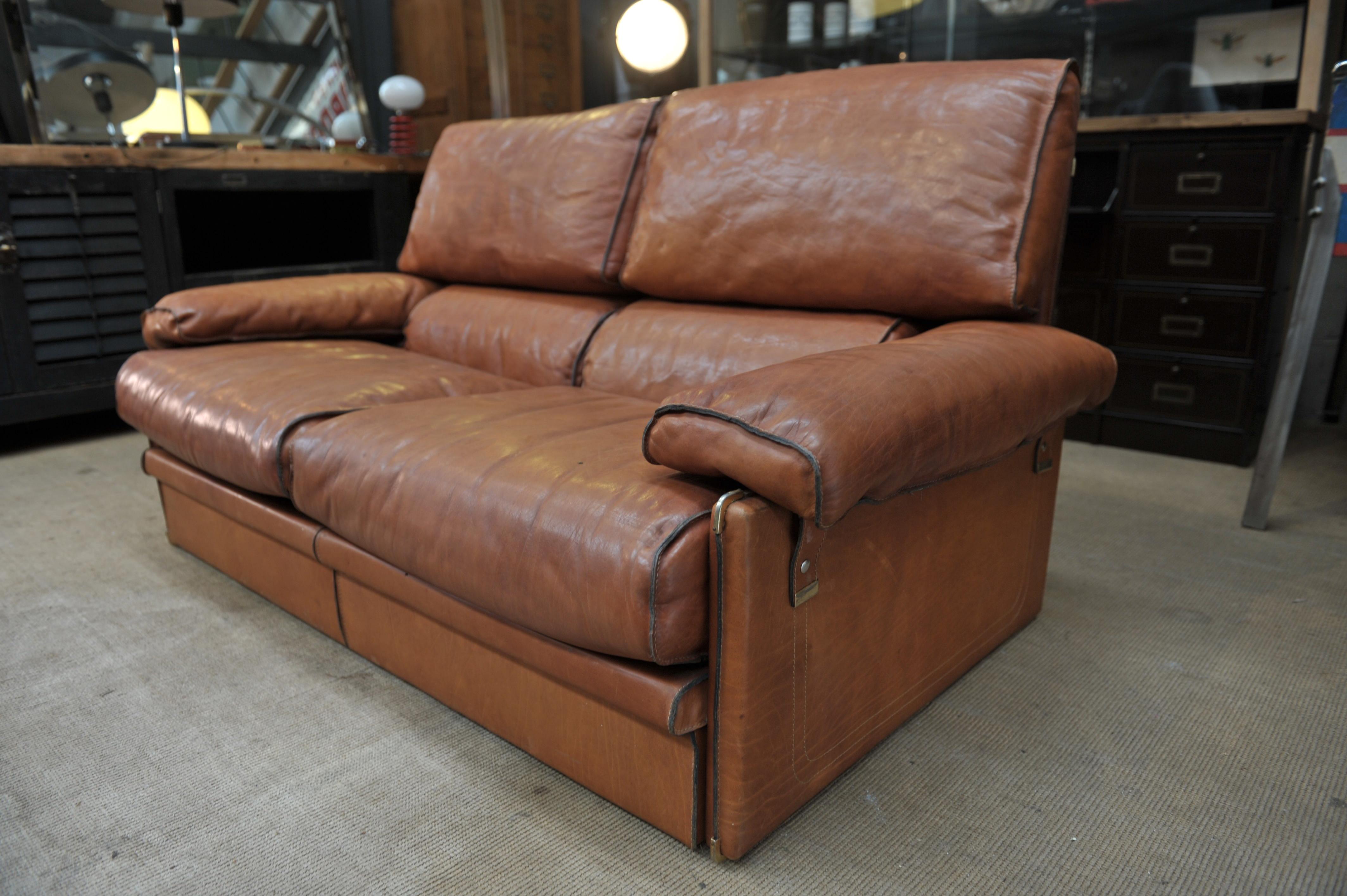 Canapé en cuir marron de Marco Milicich pour Baxter Arcon, 1970 en vente 1