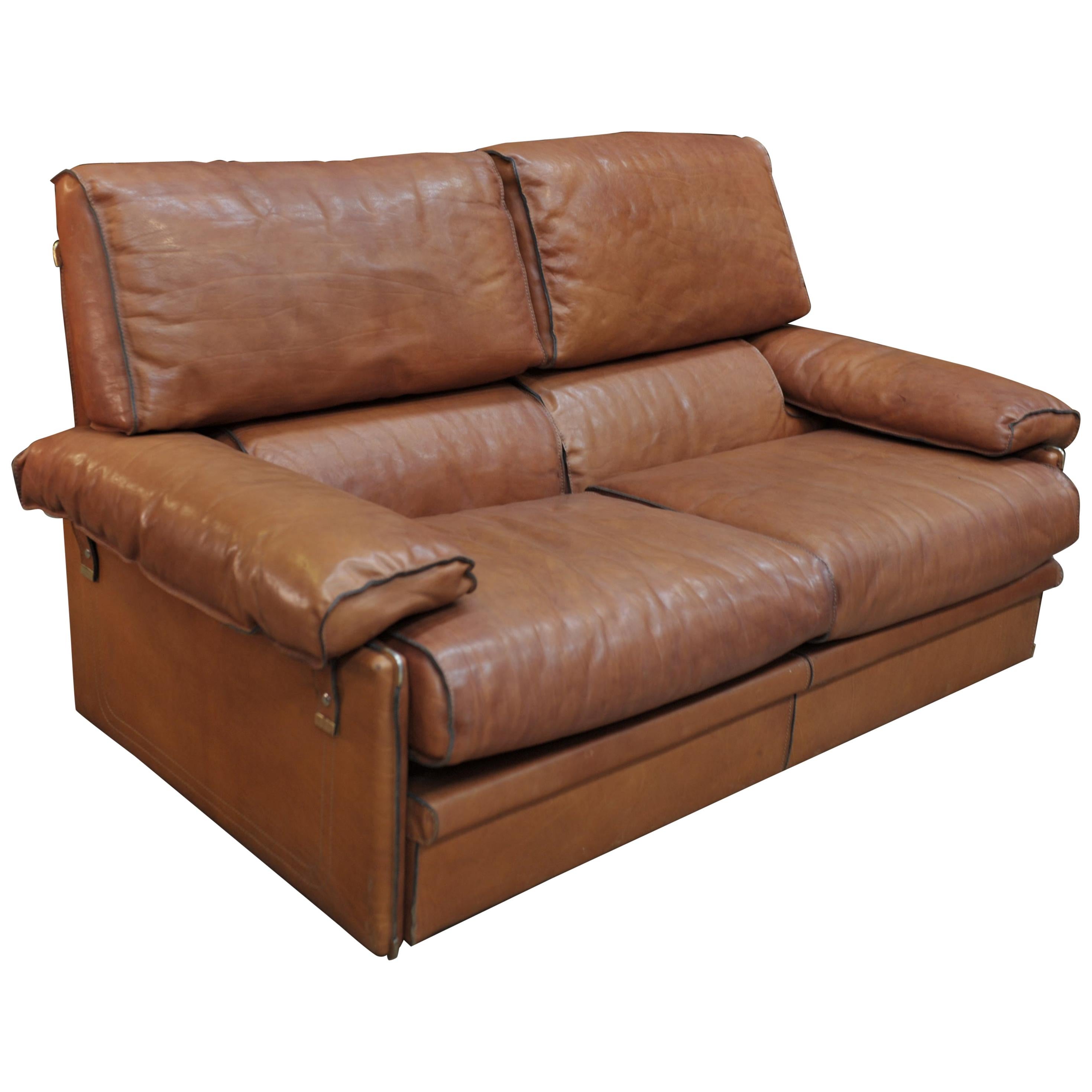 Brown Leather Sofa by Marco Milicich for Baxter Arcon, 1970s For Sale at  1stDibs