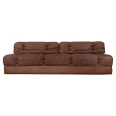 Used Brown Leather Sofa Karl Wittmann Atrium, Austria 1970