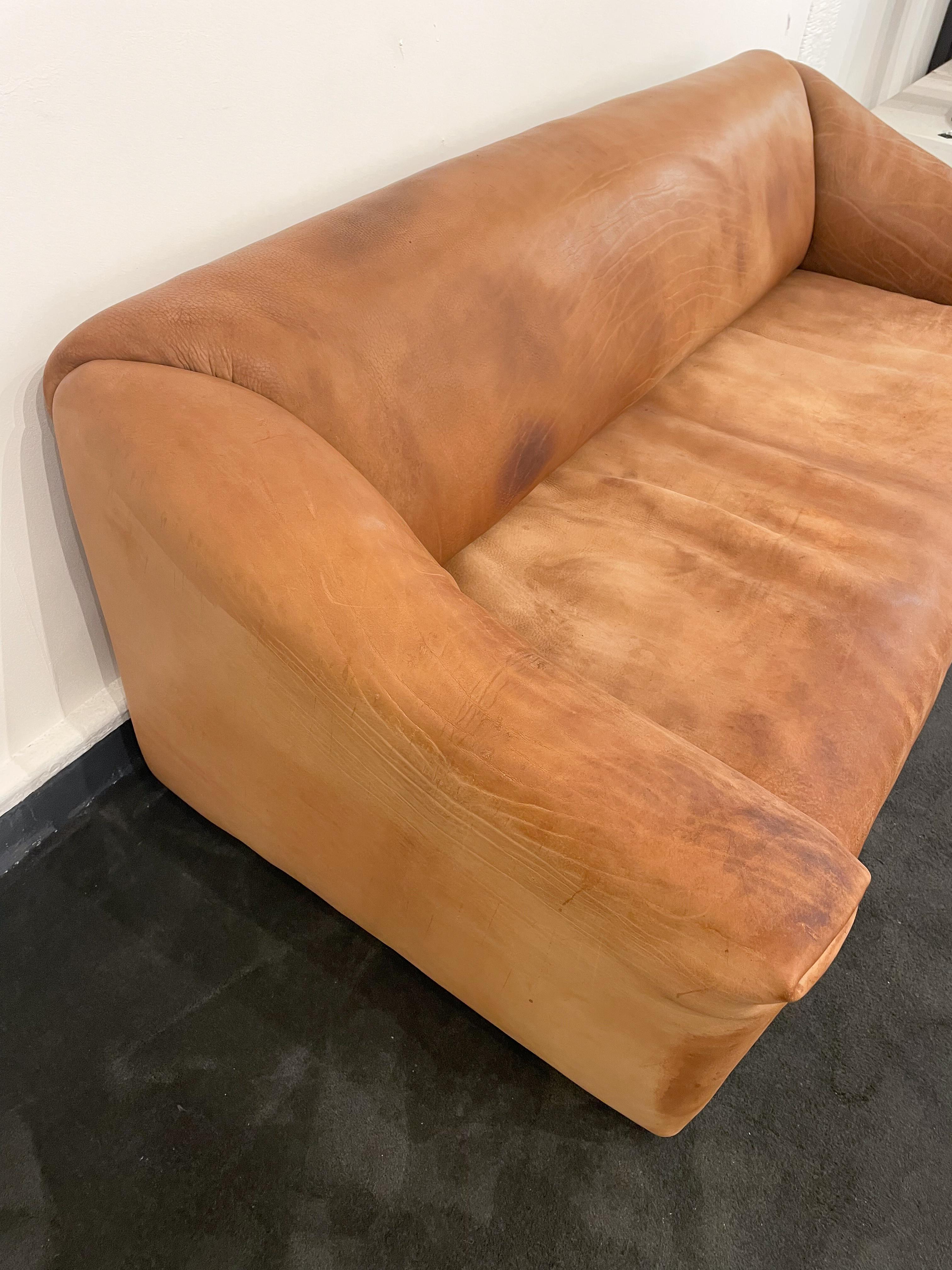 Brown Leather Sofa Model DS47 De Sede, Switzerland, 1970s 5
