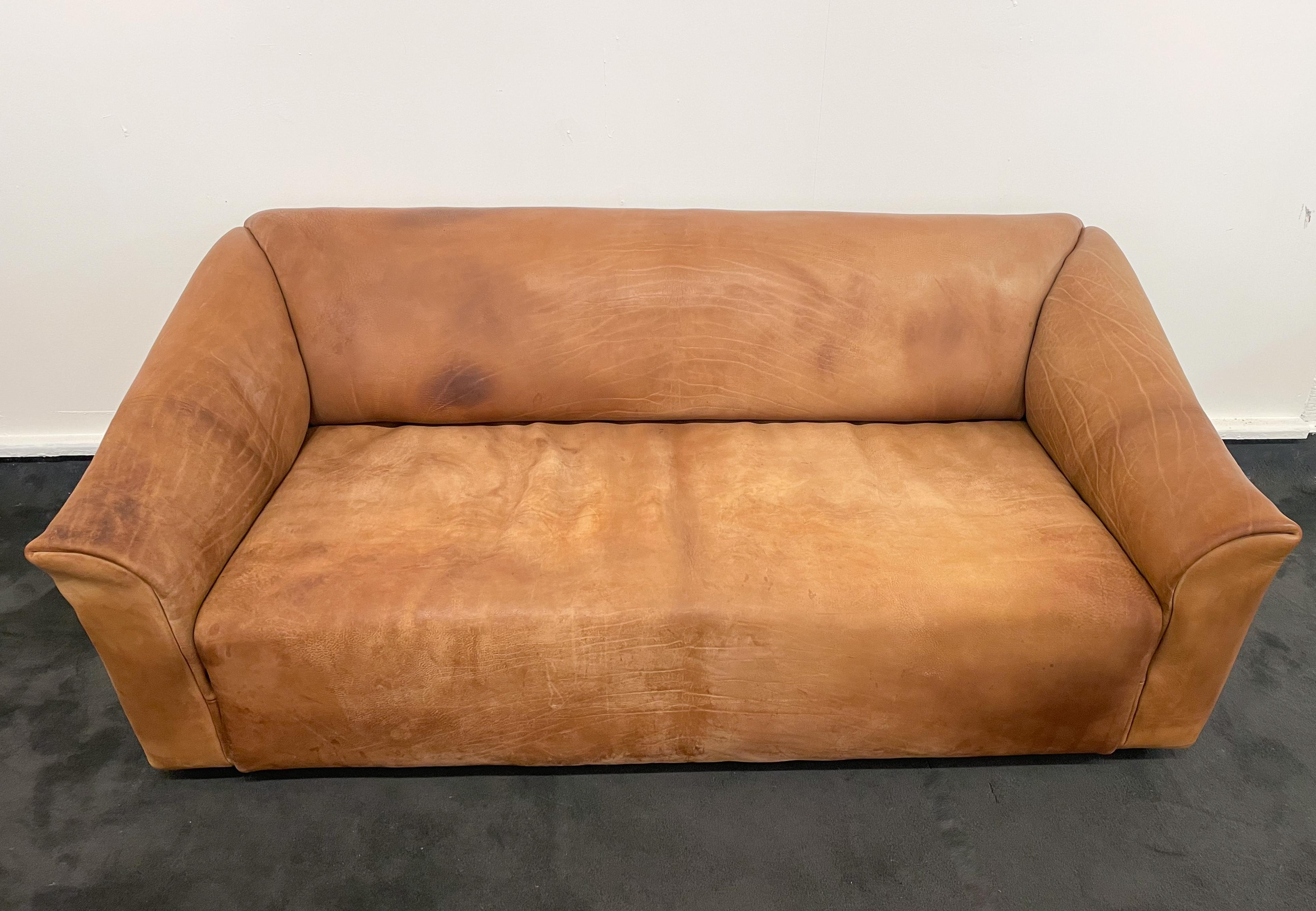 Swiss Brown Leather Sofa Model DS47 De Sede, Switzerland, 1970s