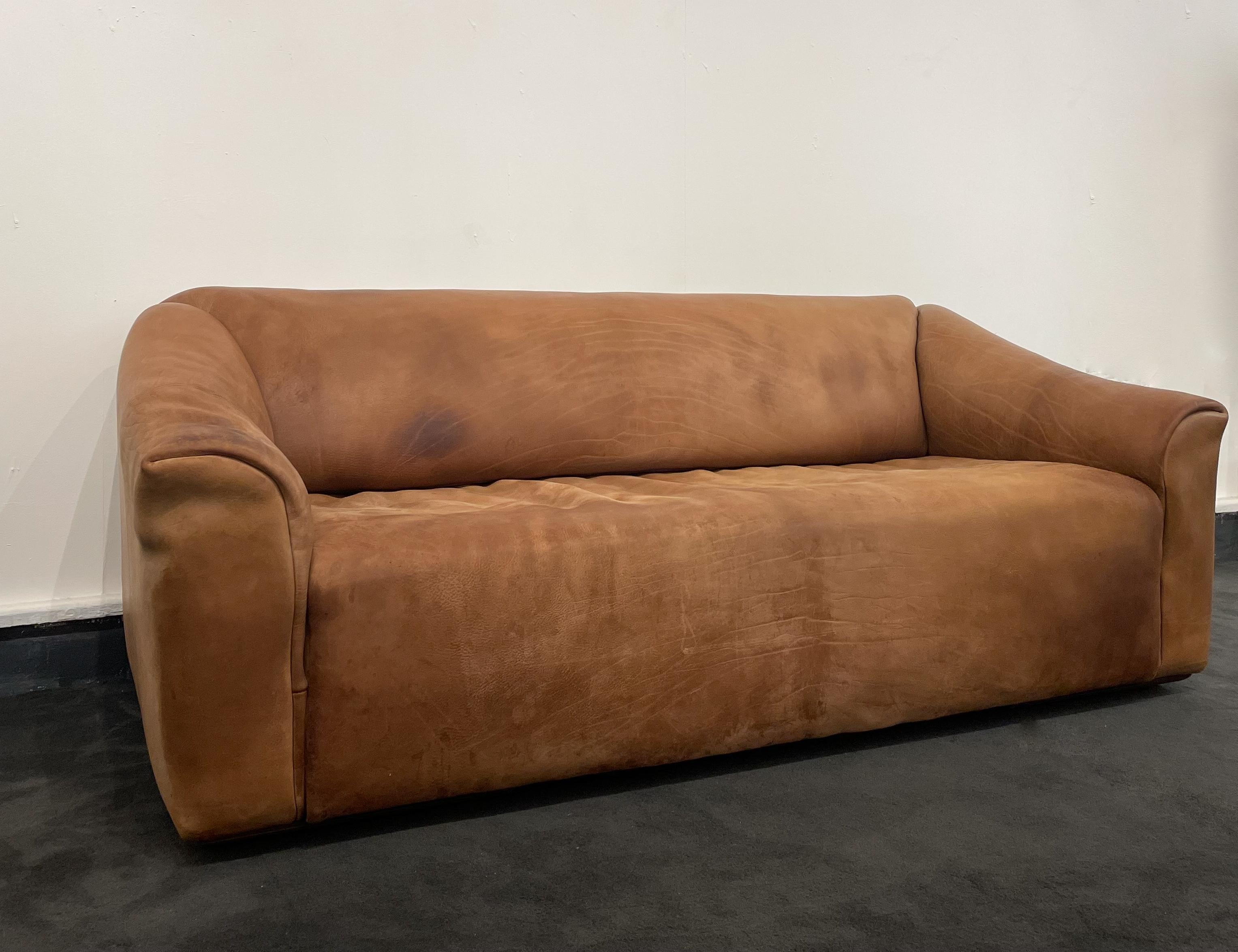 Brown Leather Sofa Model DS47 De Sede, Switzerland, 1970s In Good Condition In Brussels, BE