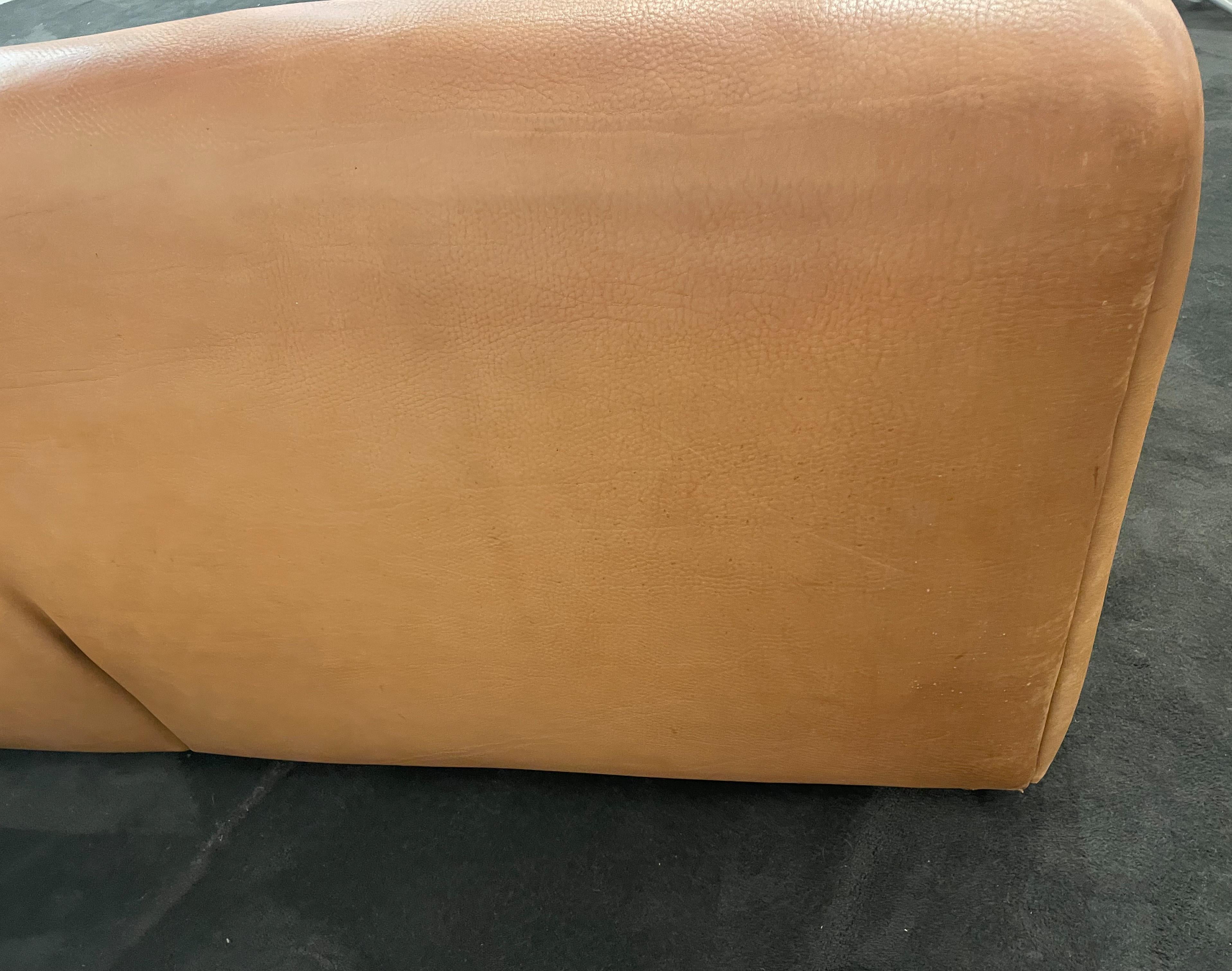 Brown Leather Sofa Model DS47 De Sede, Switzerland, 1970s 3