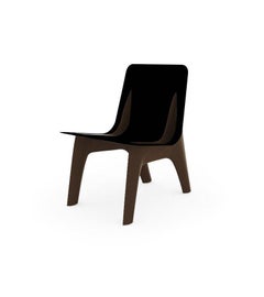 Lounge J-Chair in pelle marrone e acciaio di Zieta