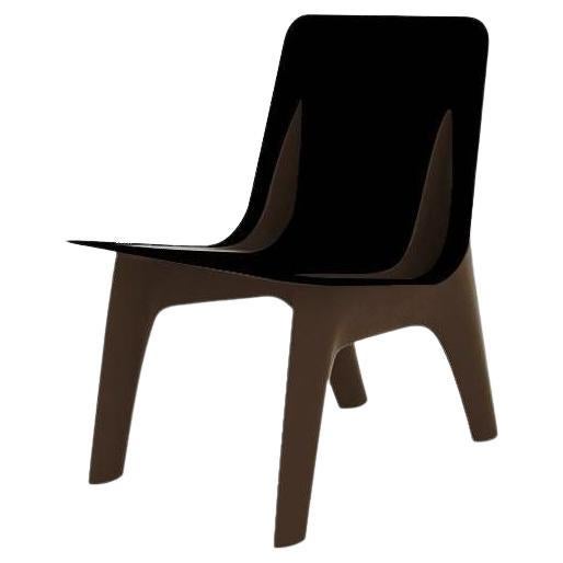 Salon J-Chair en cuir brun et acier par Zieta