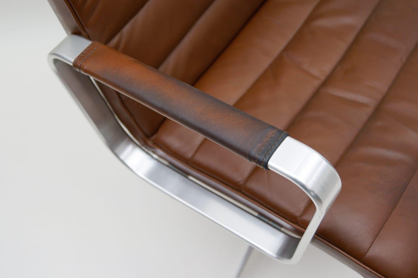 Brown Leather Swivel Chair by Karl-Erik Ekselius for AB J.O. Carlsson, 1960s 4