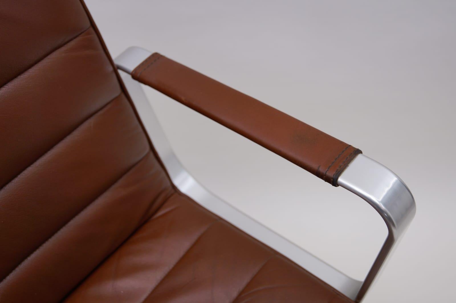 Brown Leather Swivel Chair by Karl-Erik Ekselius for AB J.O. Carlsson, 1960s 5