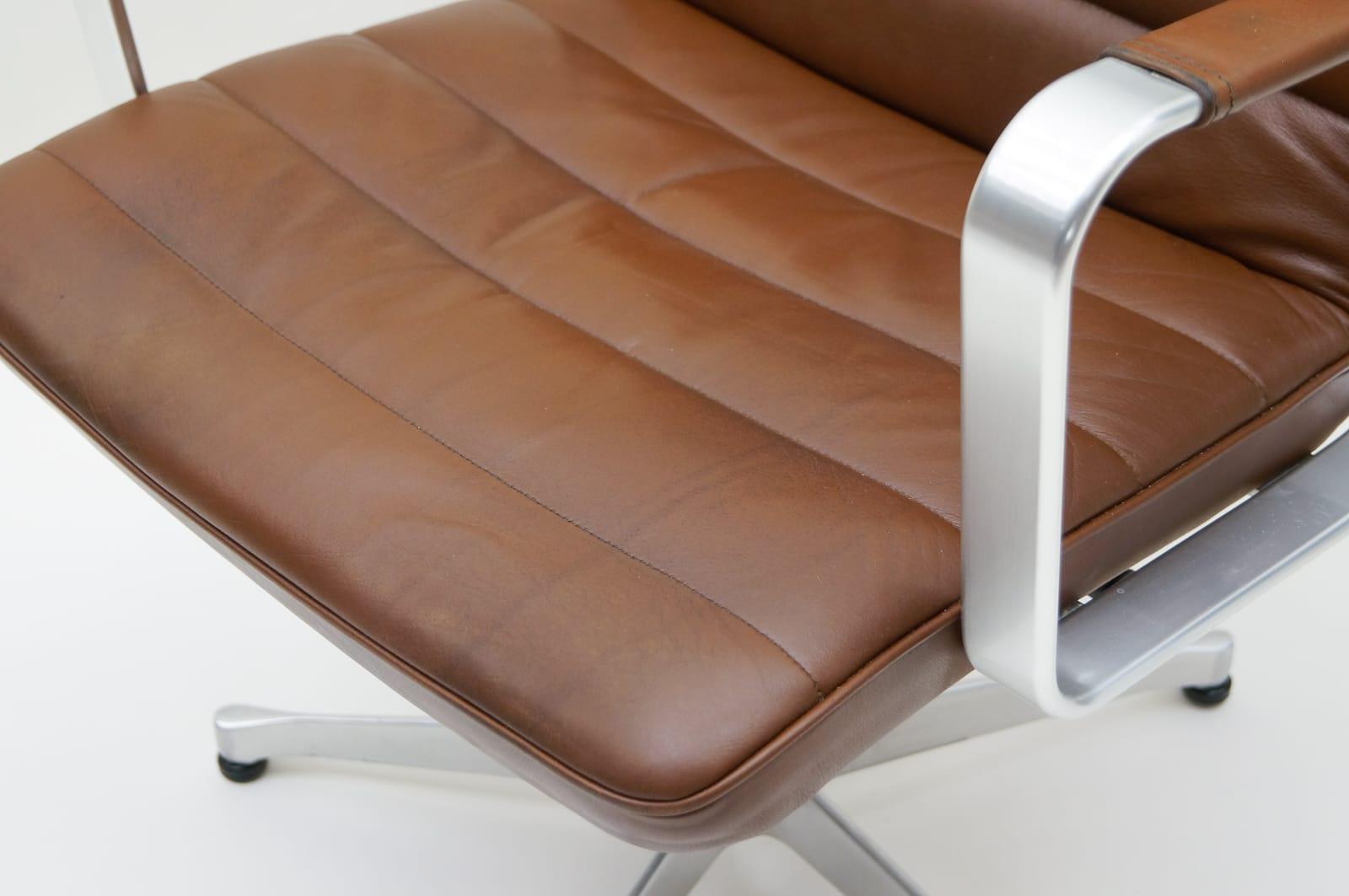 Brown Leather Swivel Chair by Karl-Erik Ekselius for AB J.O. Carlsson, 1960s 6