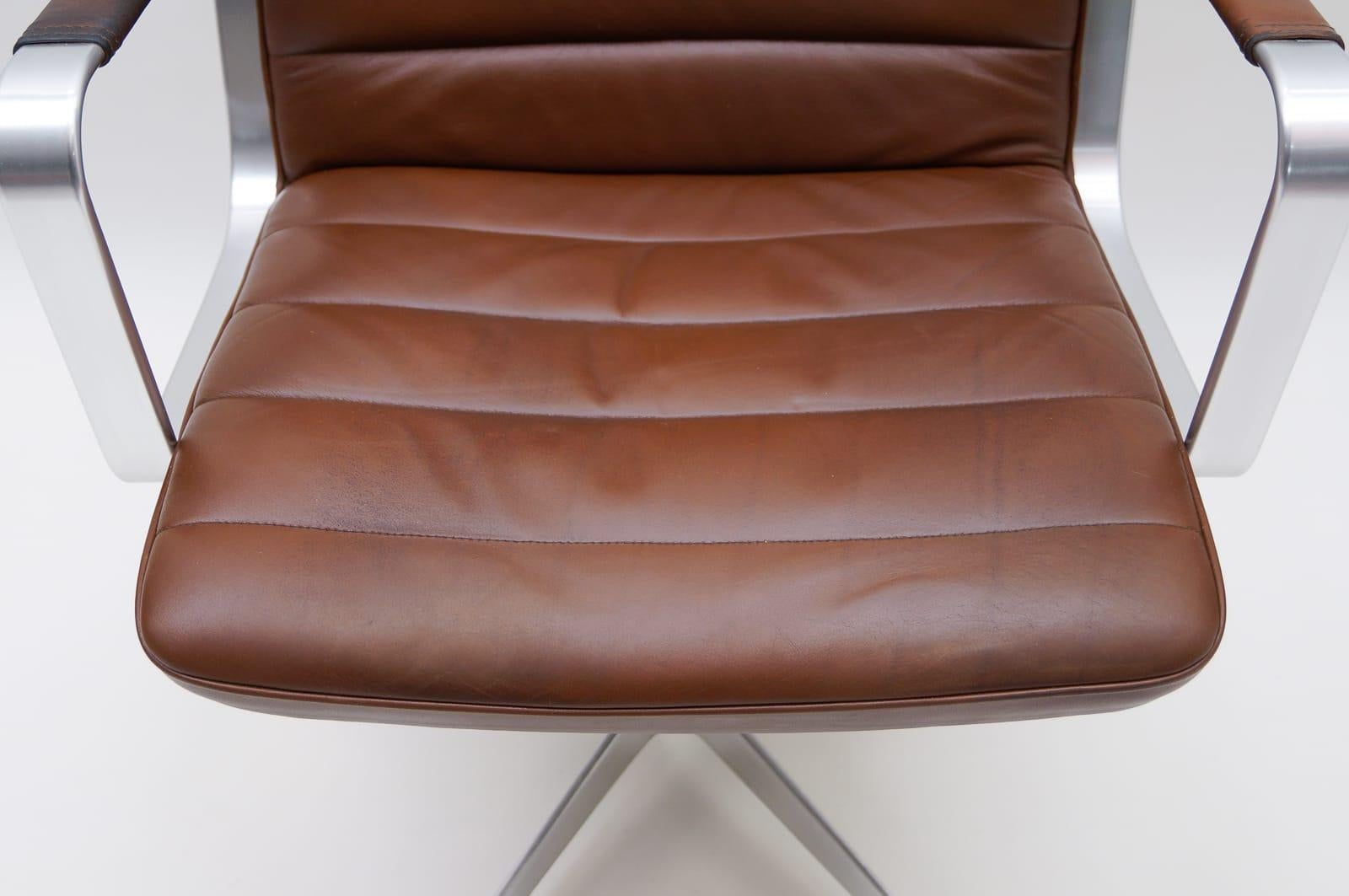 Brown Leather Swivel Chair by Karl-Erik Ekselius for AB J.O. Carlsson, 1960s 7