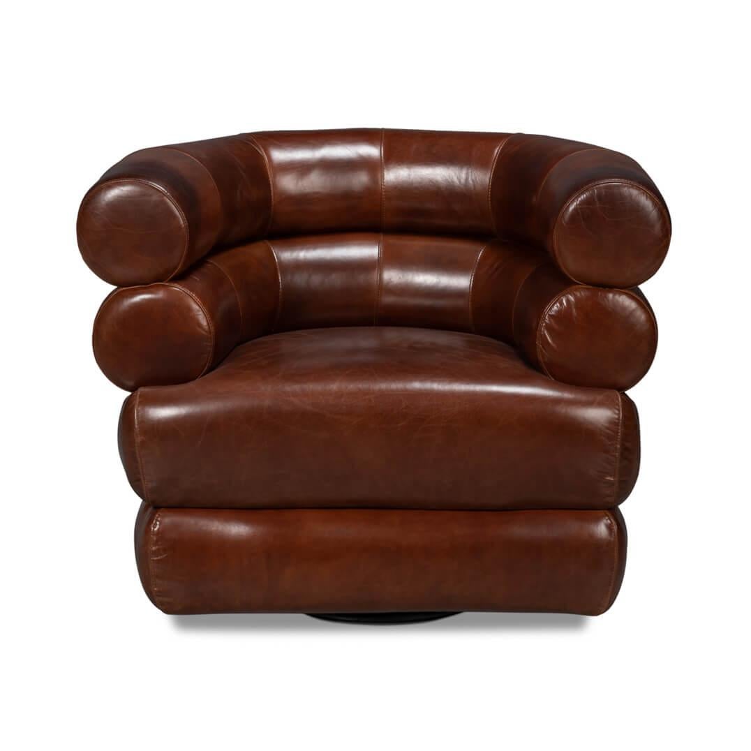 Mit seiner tief gepolsterten Rückenlehne und seinem Sitz, der sich wie eine warme Umarmung anfühlt, setzt dieser Stuhl neue Maßstäbe in Sachen Luxus.

Die robuste und abgerundete Silhouette des Stuhls ist eine Anspielung auf das klassische Design