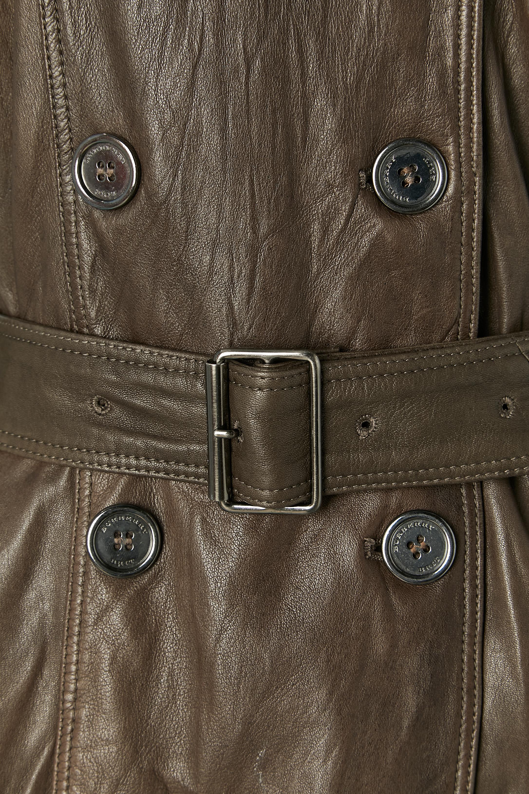 Trench in pelle marrone Burberry Brit In condizioni ottime in vendita a Saint-Ouen-Sur-Seine, FR