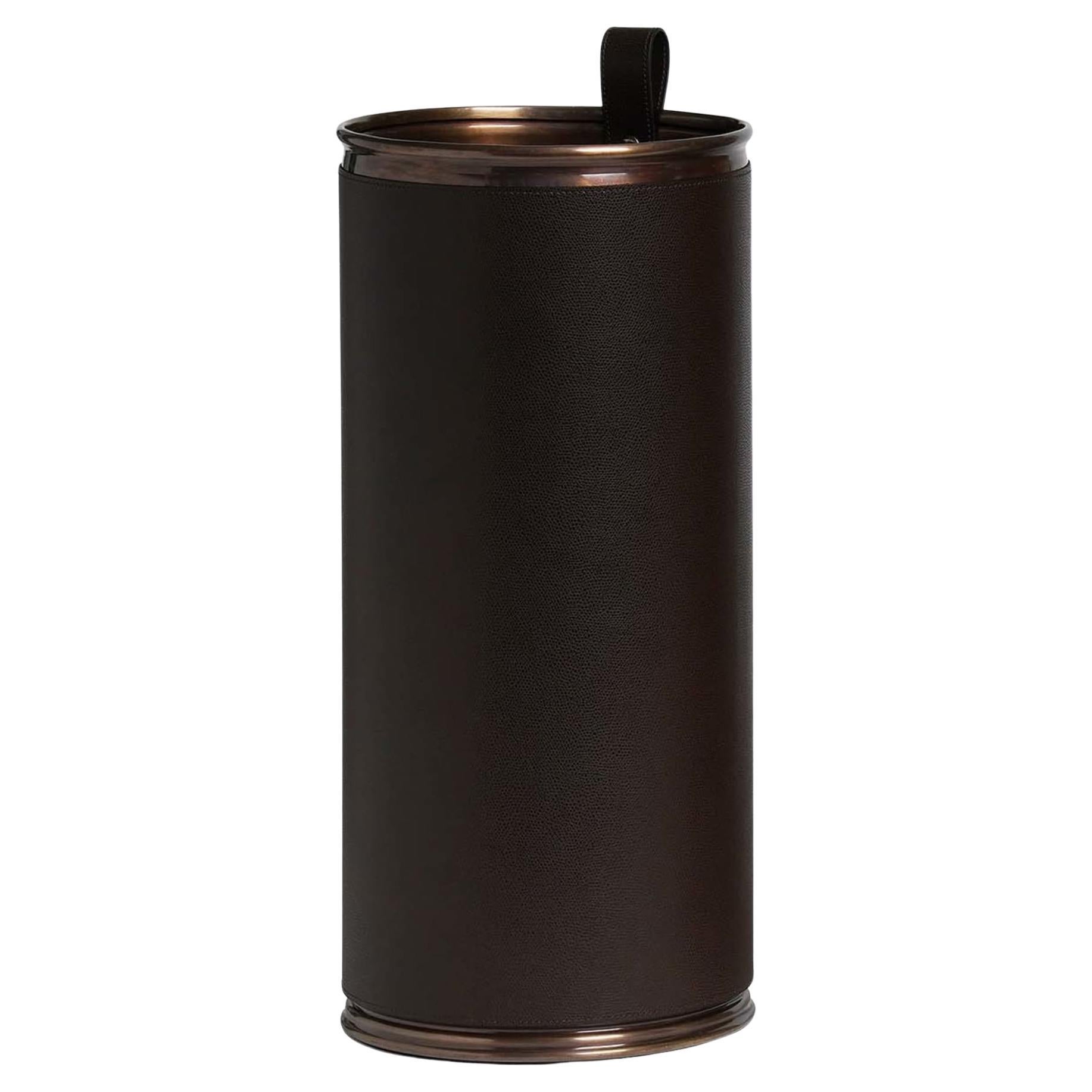 Brown Leather Umbrella Stand
