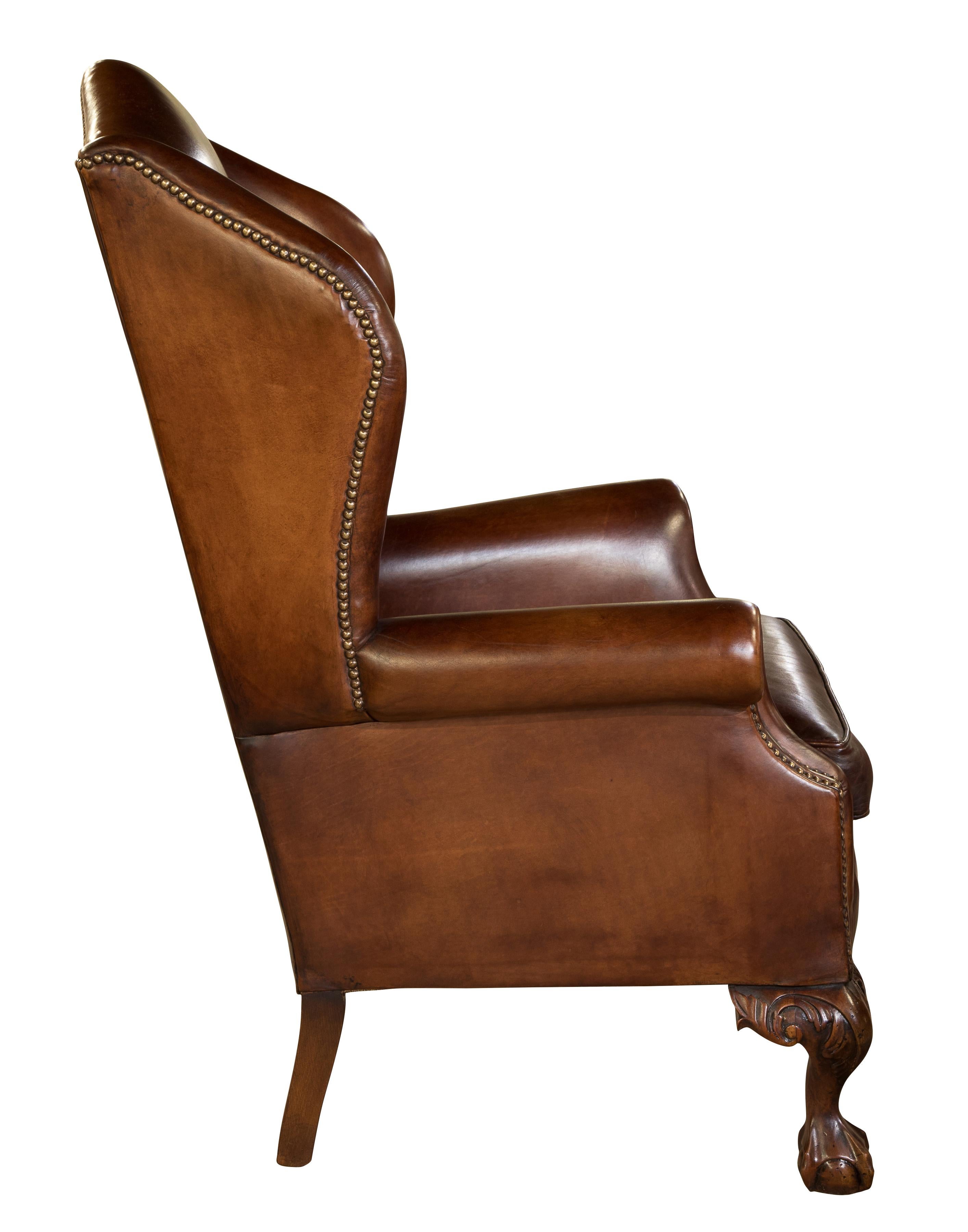 brown wing chairs