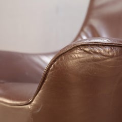 Brown Leather Wingback Chair by Tom Dixon