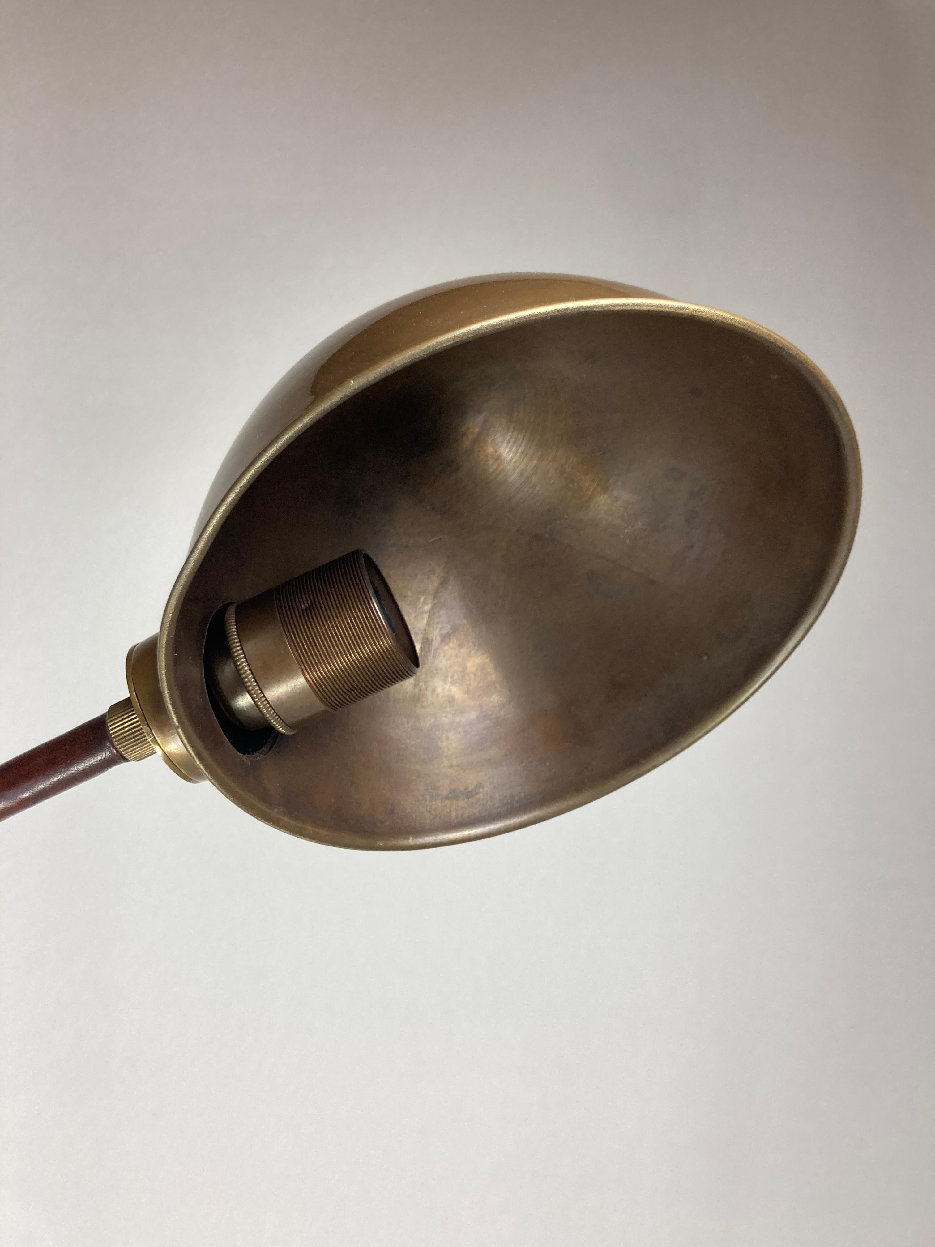 Brown leather wrapped and stitched floor lamp, 1970s 8