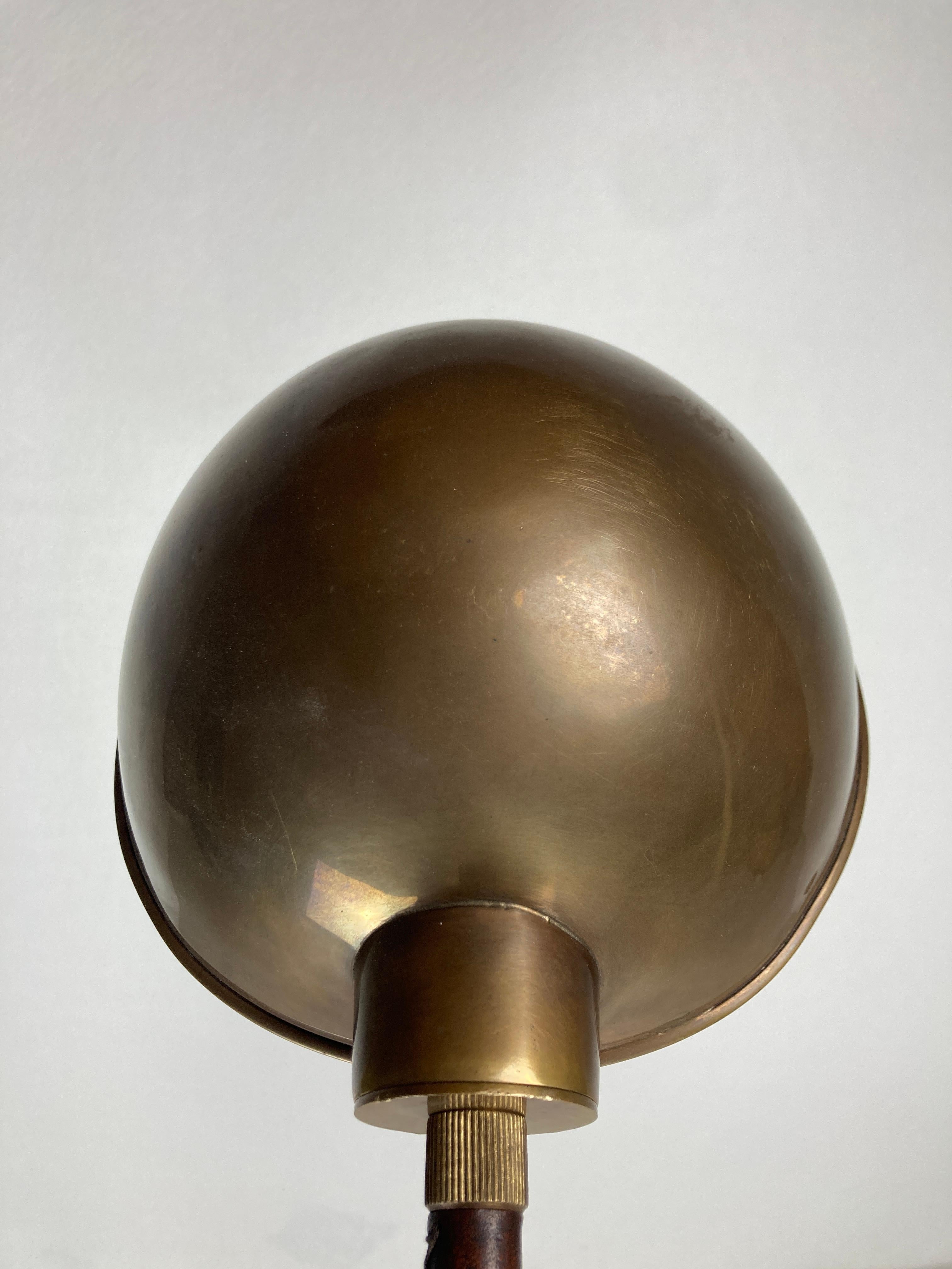 Brown leather wrapped and stitched floor lamp, 1970s 9