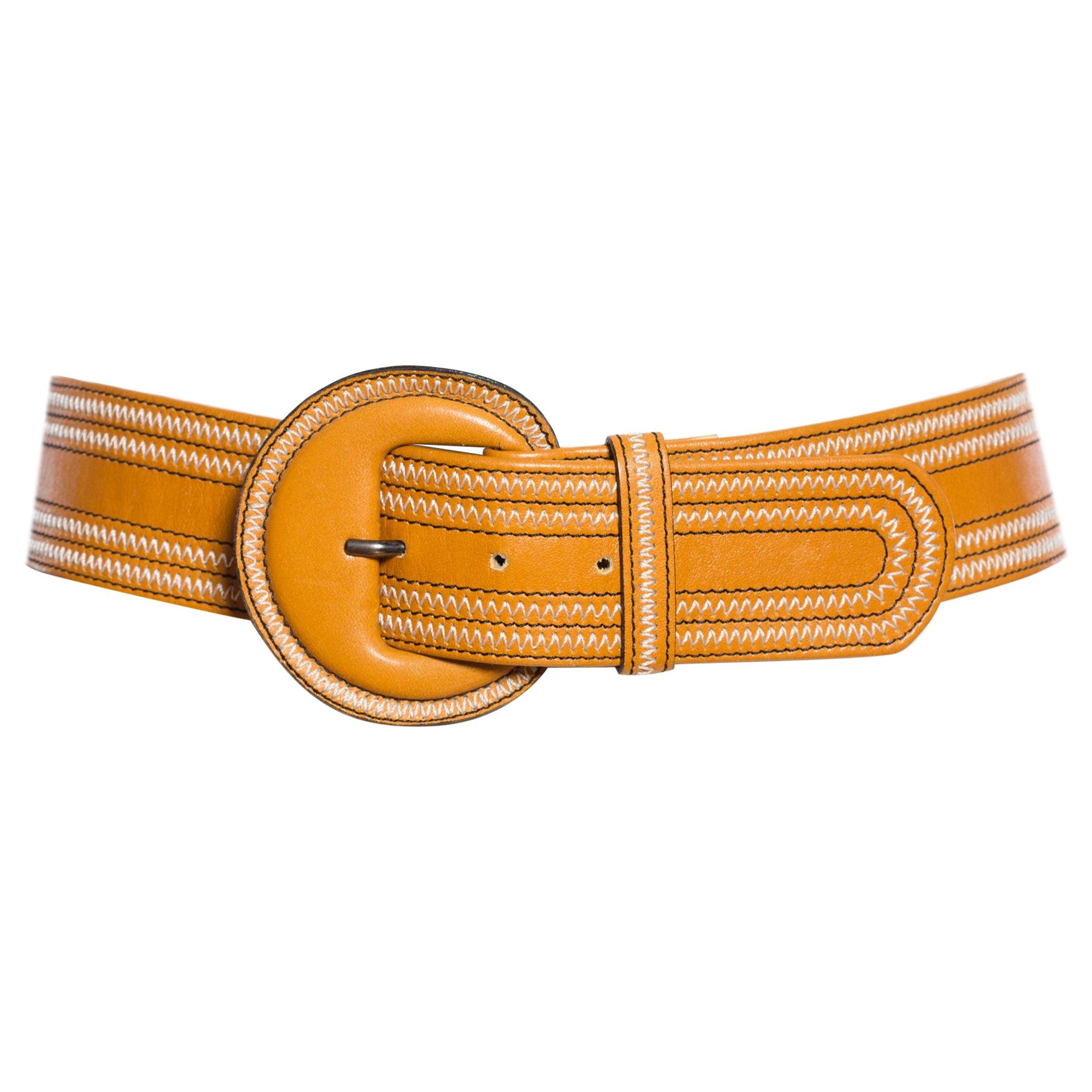 Brown Leather Yves Saint Laurent Cowgirl Belt